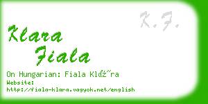 klara fiala business card